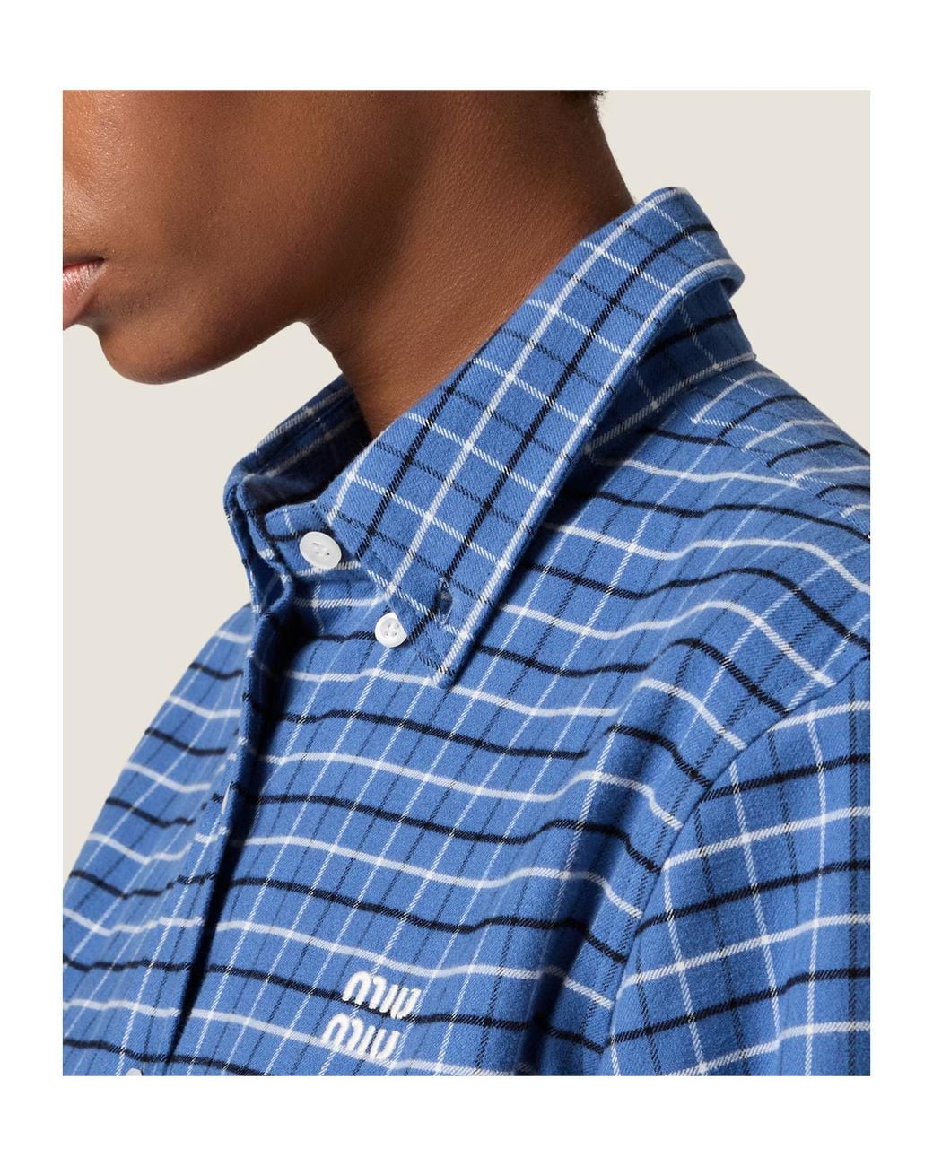 Miu Miu Blue Flannel Dress