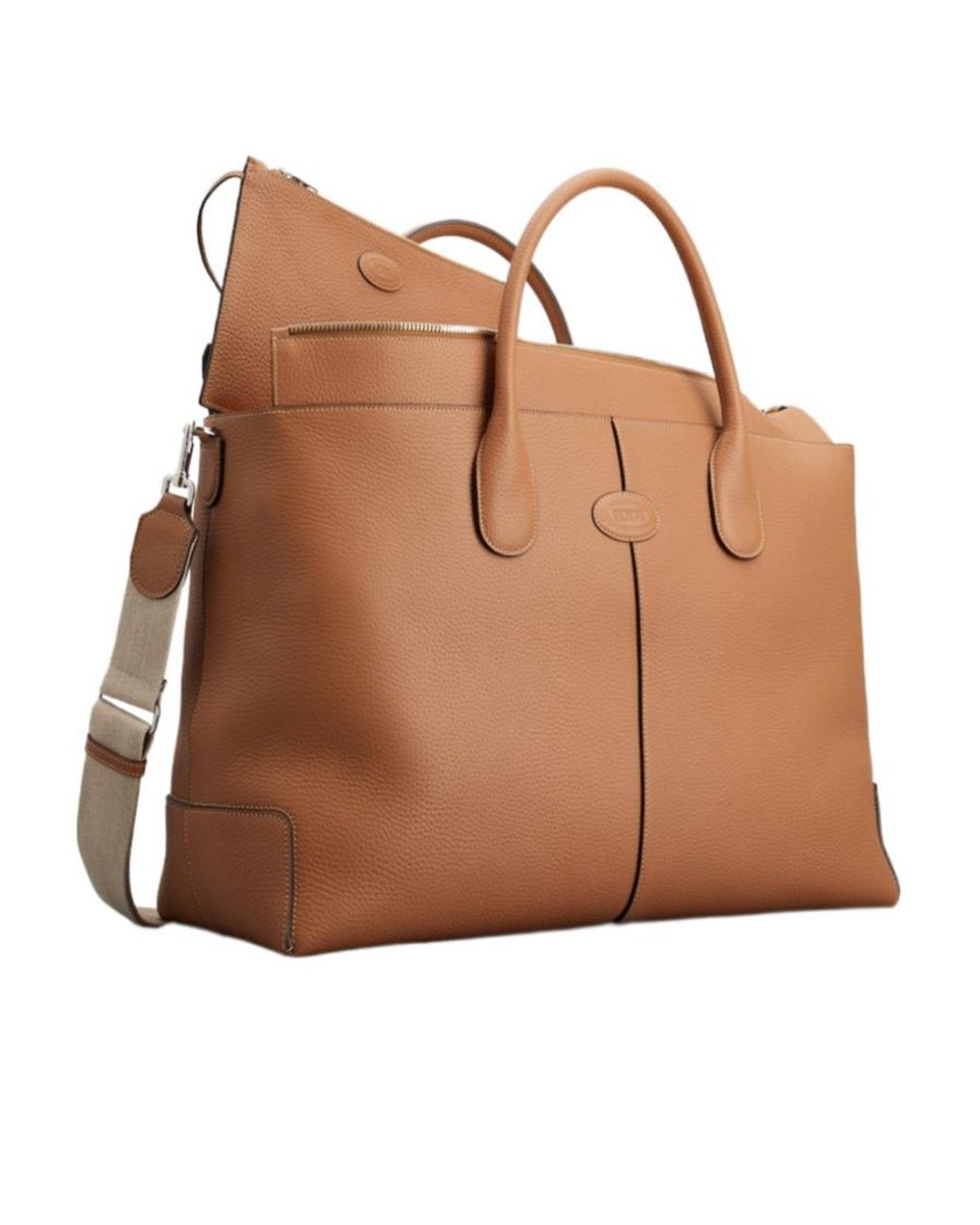 Tod's Brown Grained Leather Zip-Up Tote Bag for men