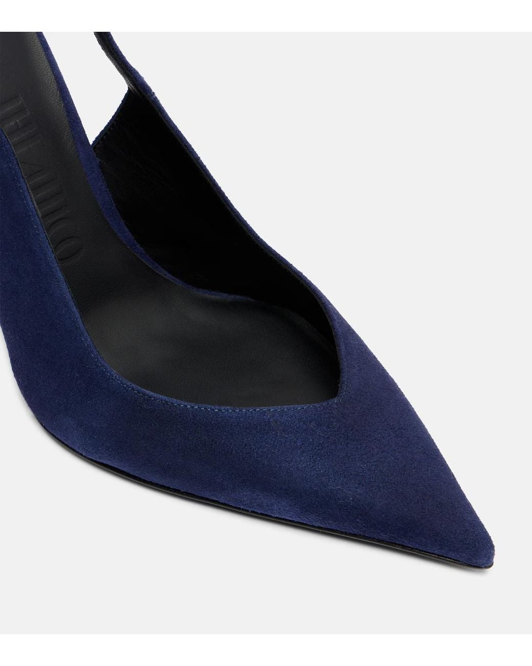 The Attico Blue Cheope 105 Suede Slingback High-Heeled Sandals