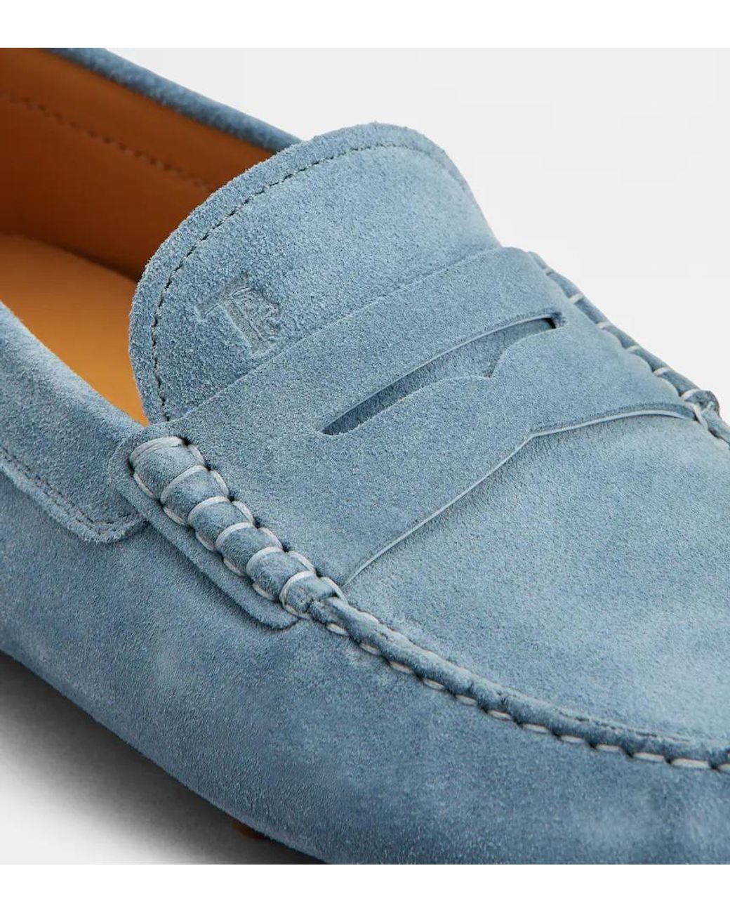 Tod's Blue Gommino Bubble Penny-Strap Loafers for men