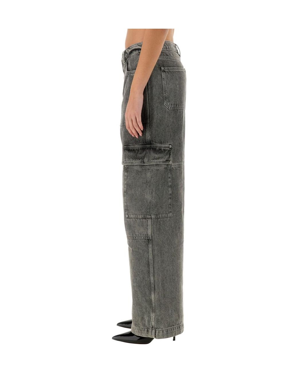 MICHAEL Michael Kors Gray Wide-Leg Cargo Jeans