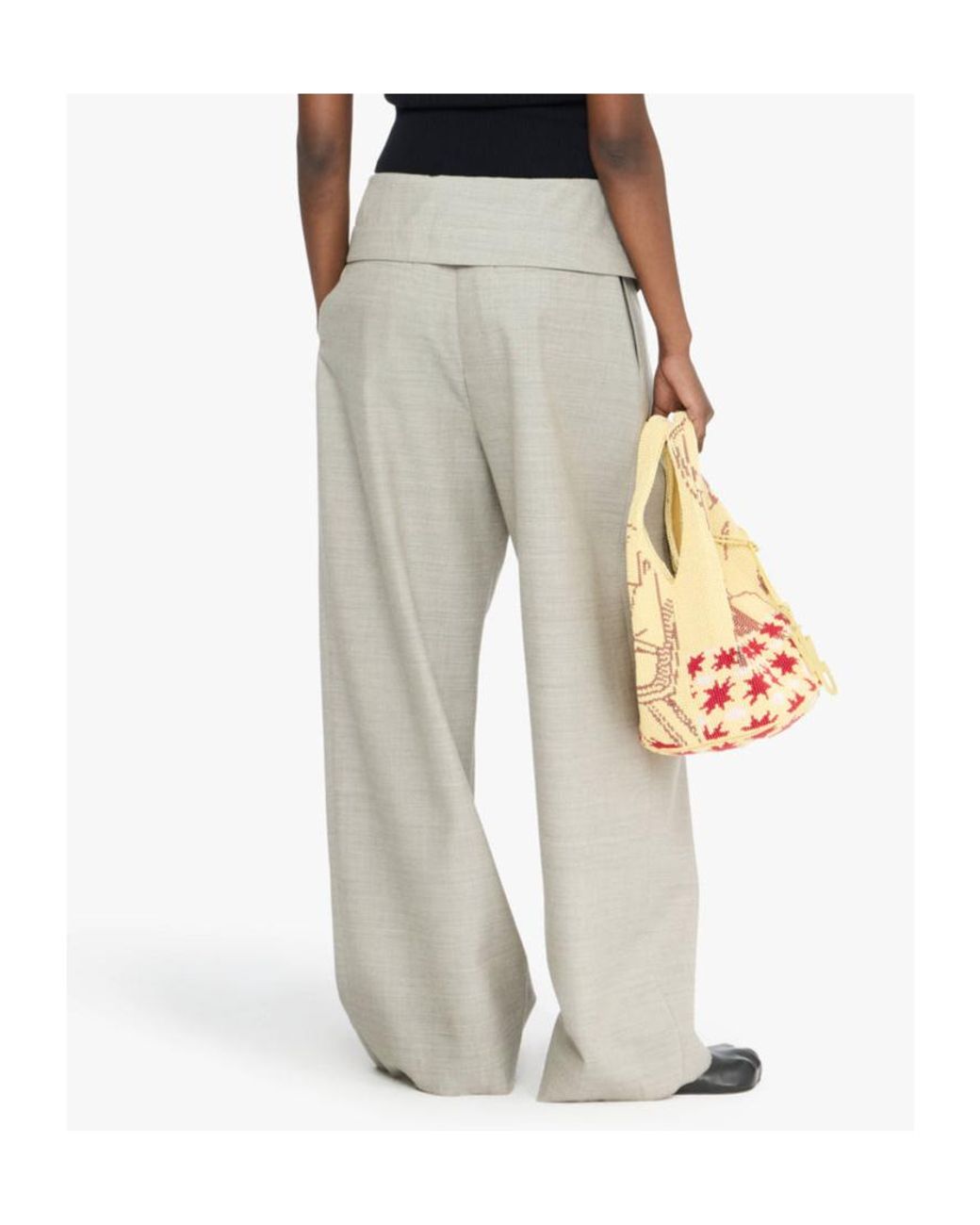 J.W. Anderson Gray Wrap-Front Pleated Trousers