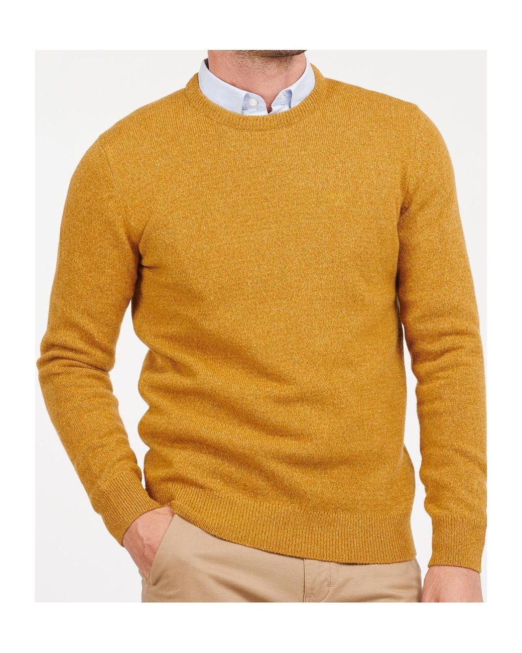 Barbour Yellow Long-Sleeved Wool Sweater for men