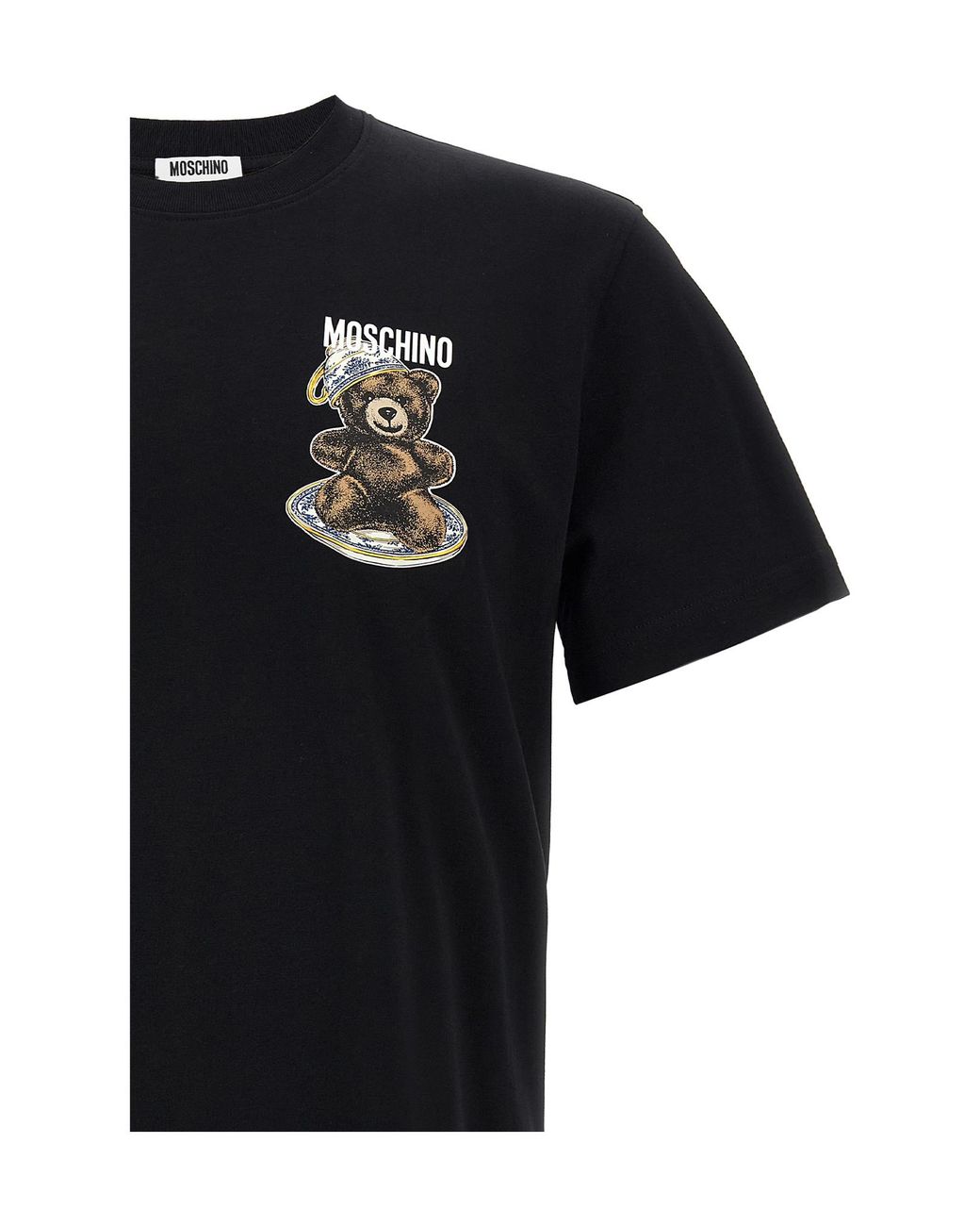 Moschino Black Logo Printed Crewneck T-Shirt for men