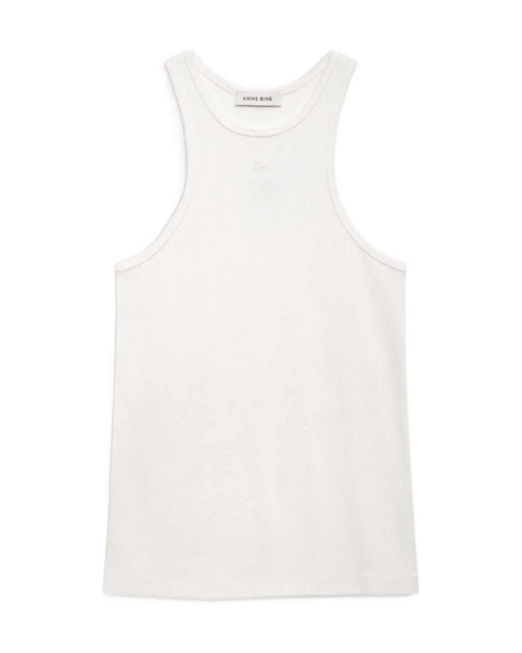 Anine Bing White Ribbed Tank Top