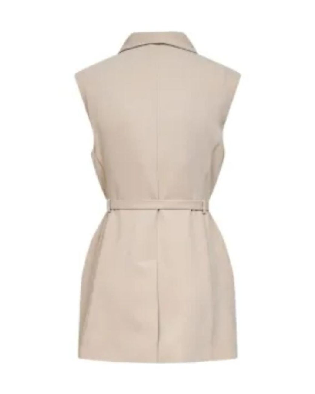 P.A.R.O.S.H. Natural Belted Sleeveless Top
