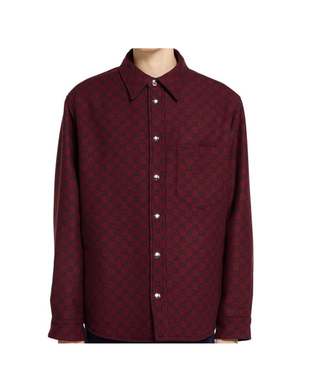 Gucci Blue Reversible Denim Flannel Shirt for men