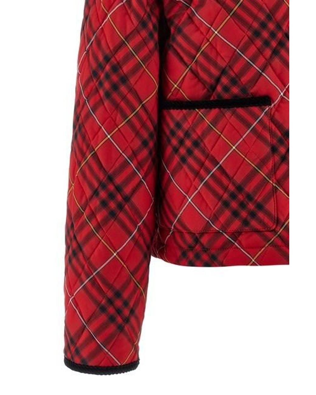 Burberry Red Quilted Cropped Jacket