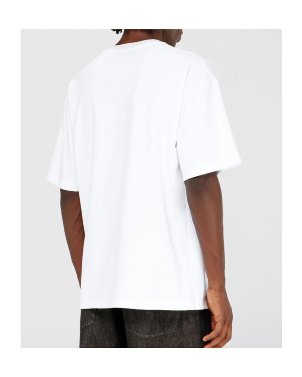 DIESEL White Cotton-Interlock T-Shirt With Logo Embroidery for men