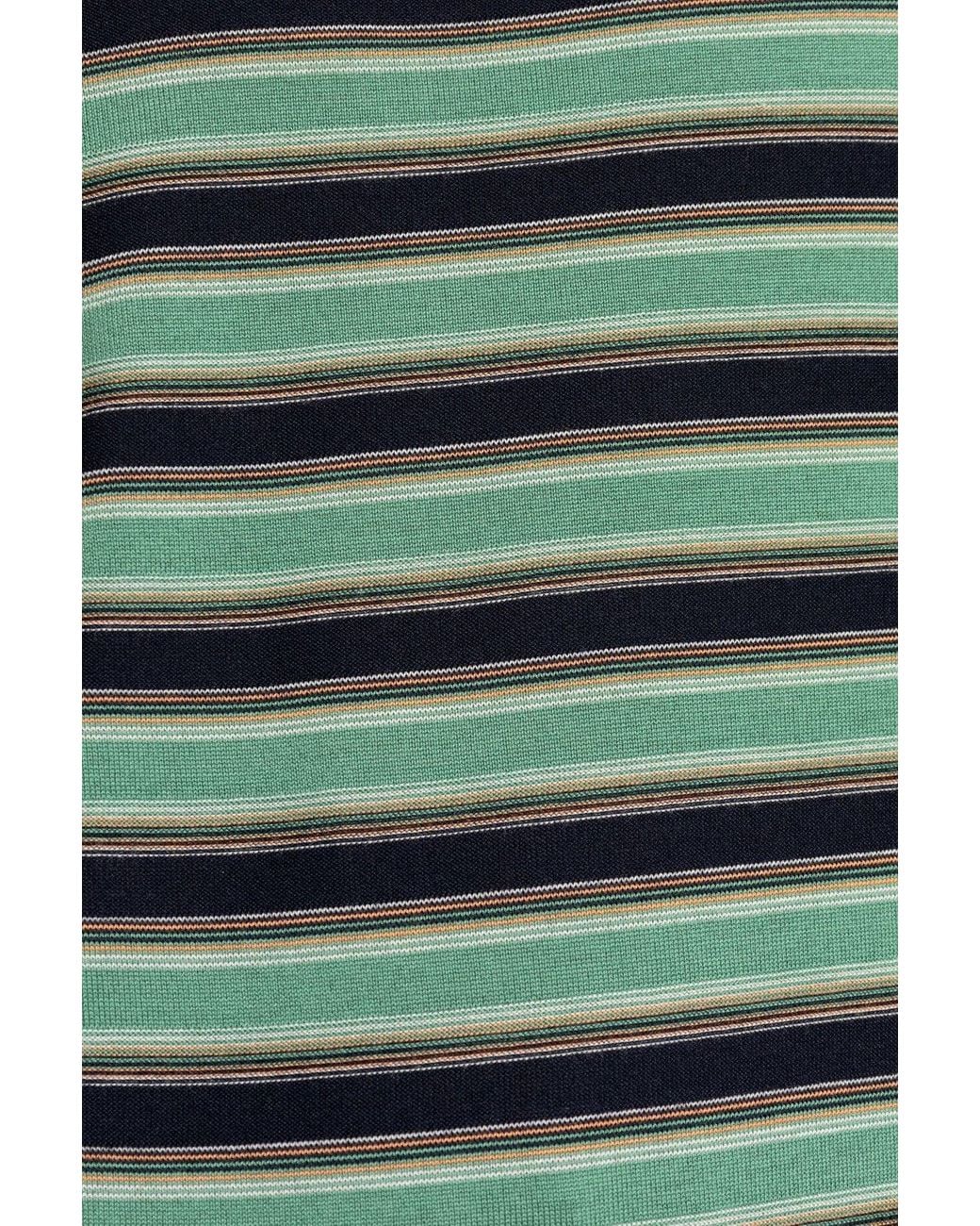 Paul Smith Green Ps Paul Smith Logo Embroidered Stripe Sweater for men