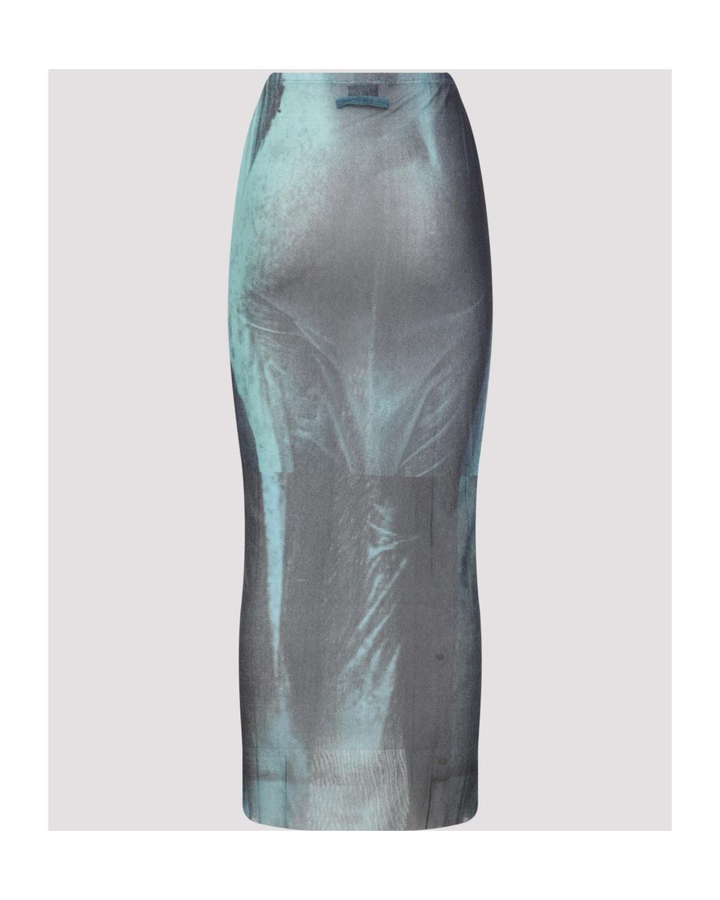 Jean Paul Gaultier Gray Water Print Long Skirt