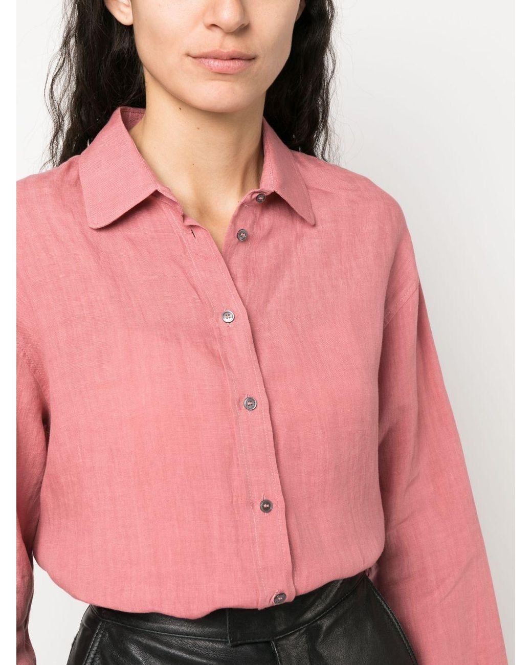 Max Mara Pink 'S Buttoned Long-Sleeved Shirt