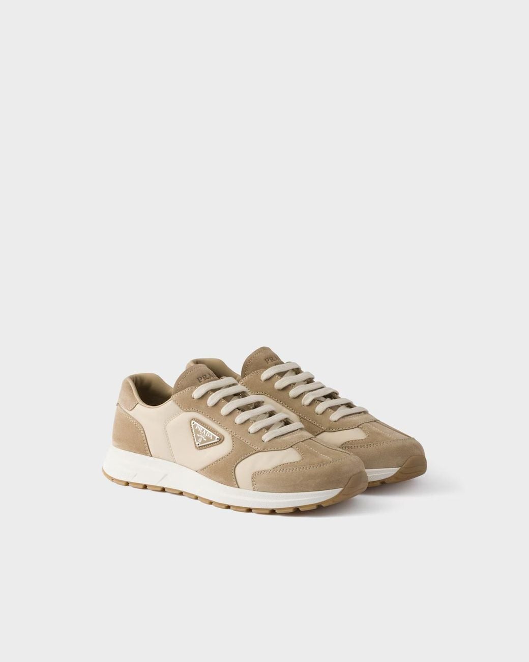 Prada Natural Prax Suede And Re-Nylon Sneakers for men