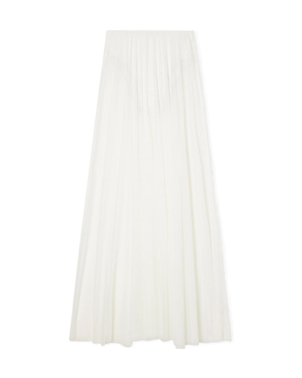 Norma Kamali White Tulle Maxi Skirt