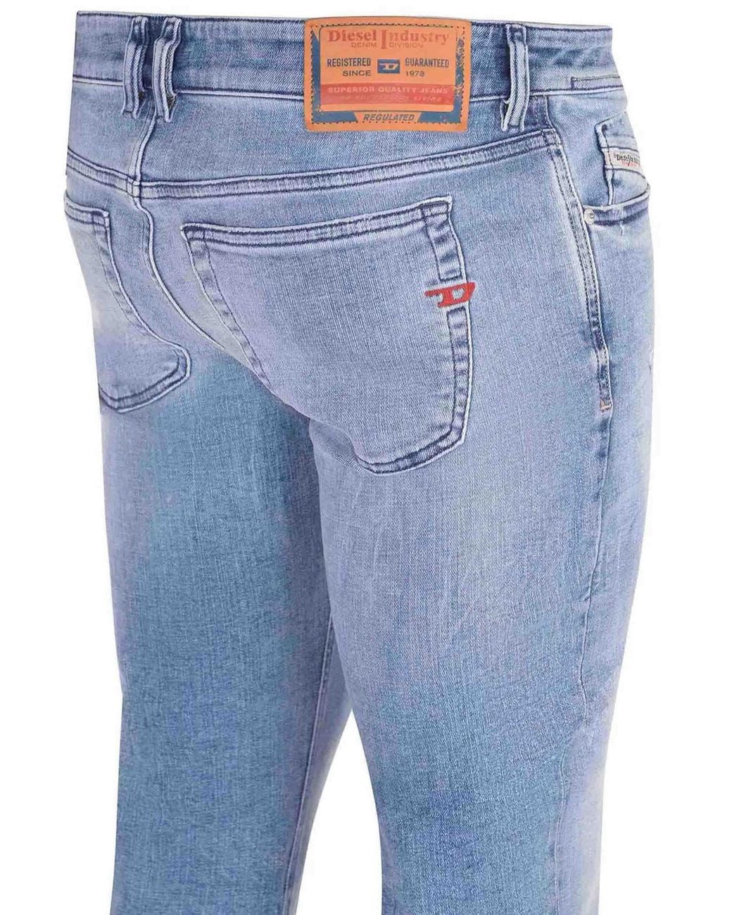DIESEL Blue Logo Patch Slim Fit Jeans for men