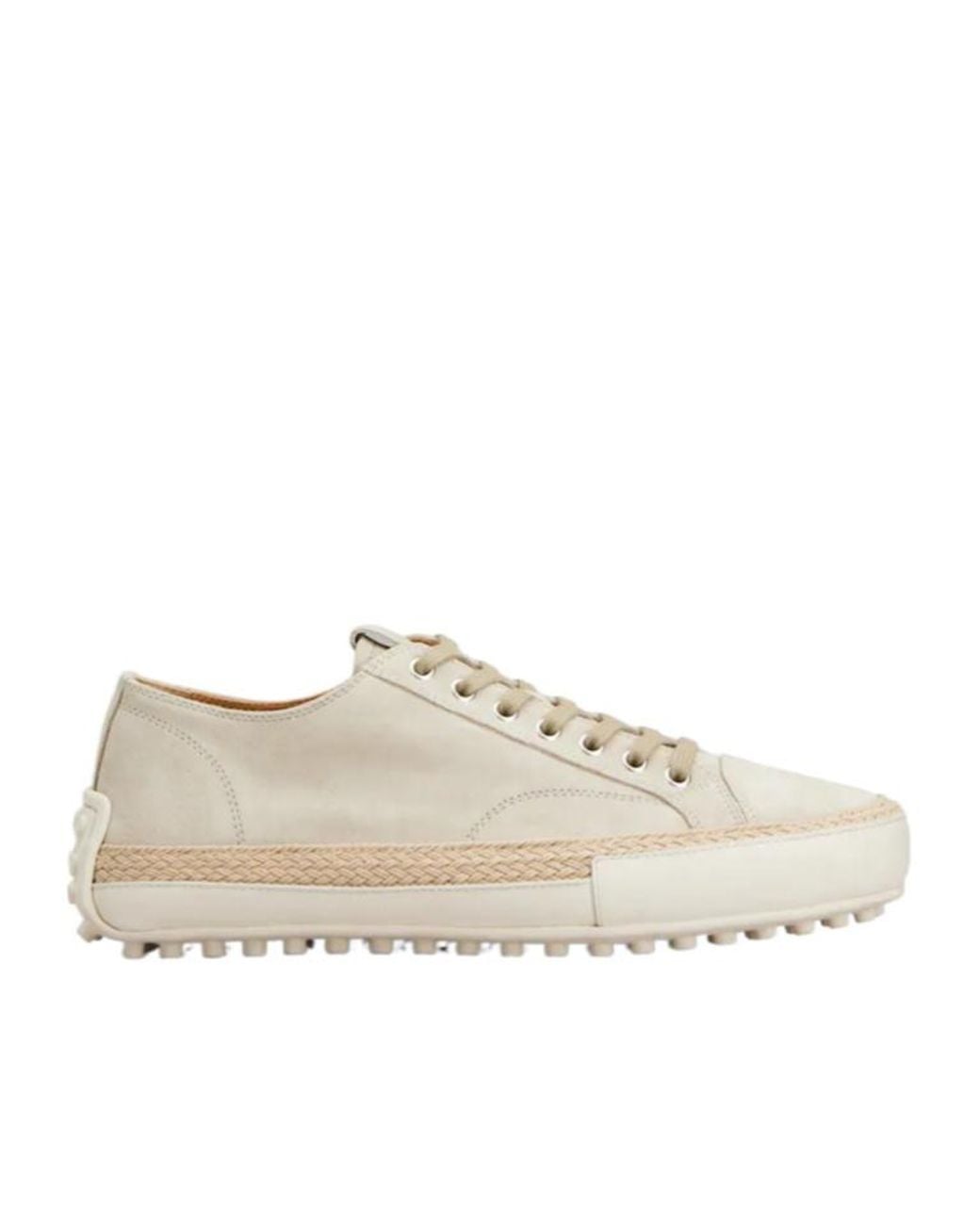 Tod's White Sneakers En Cuir Velours for men