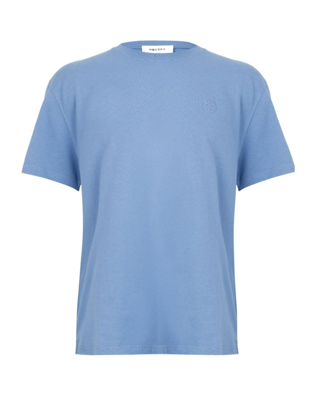 McQueen Blue Minimal Crewneck Shortsleeve Tshirt for men