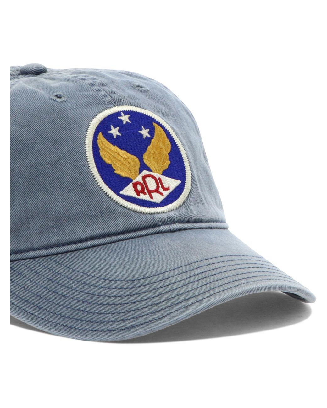 RRL Blue Ralph Lauren Logo Patch Baseball Cap for men