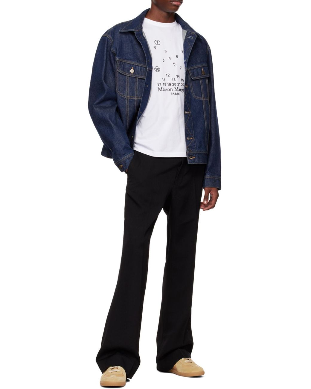 Maison Margiela White Graphic-Printed Crewneck T-Shirt for men
