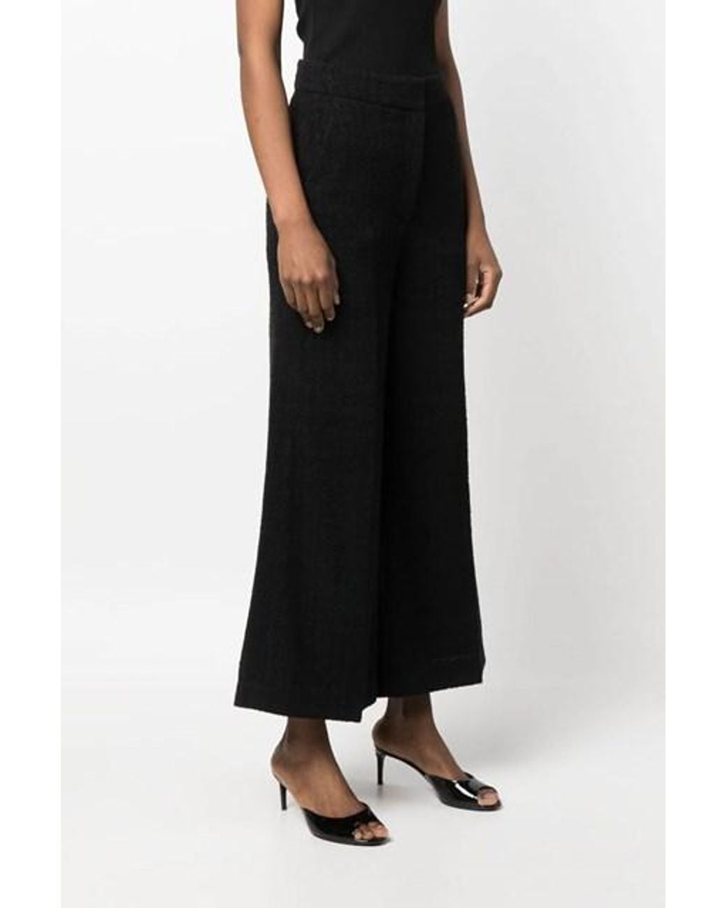 Moschino Black Bouclè Cropped Pants