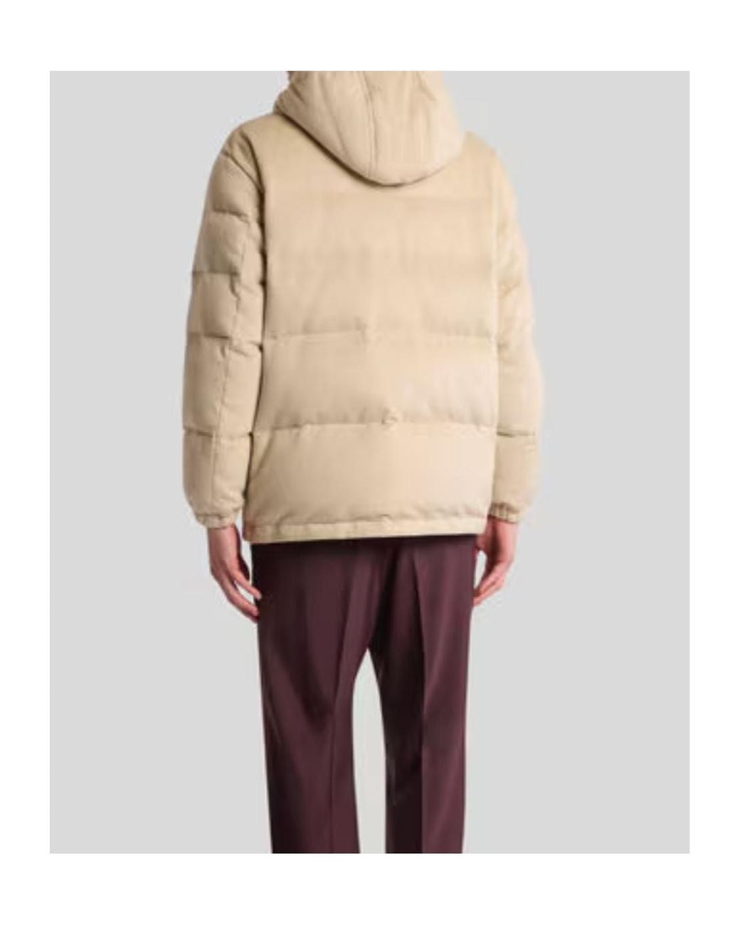 Etro Natural Quilted Hooded Down Jacket for men