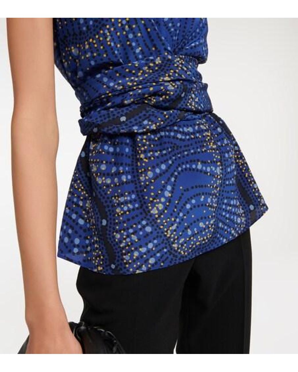 Altuzarra Blue Pleated Silk Top