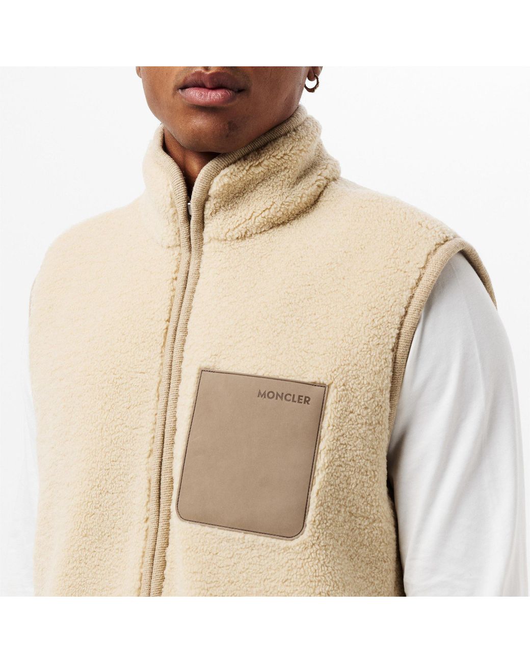 Moncler Natural Quilted Sleeveless Gilet for men