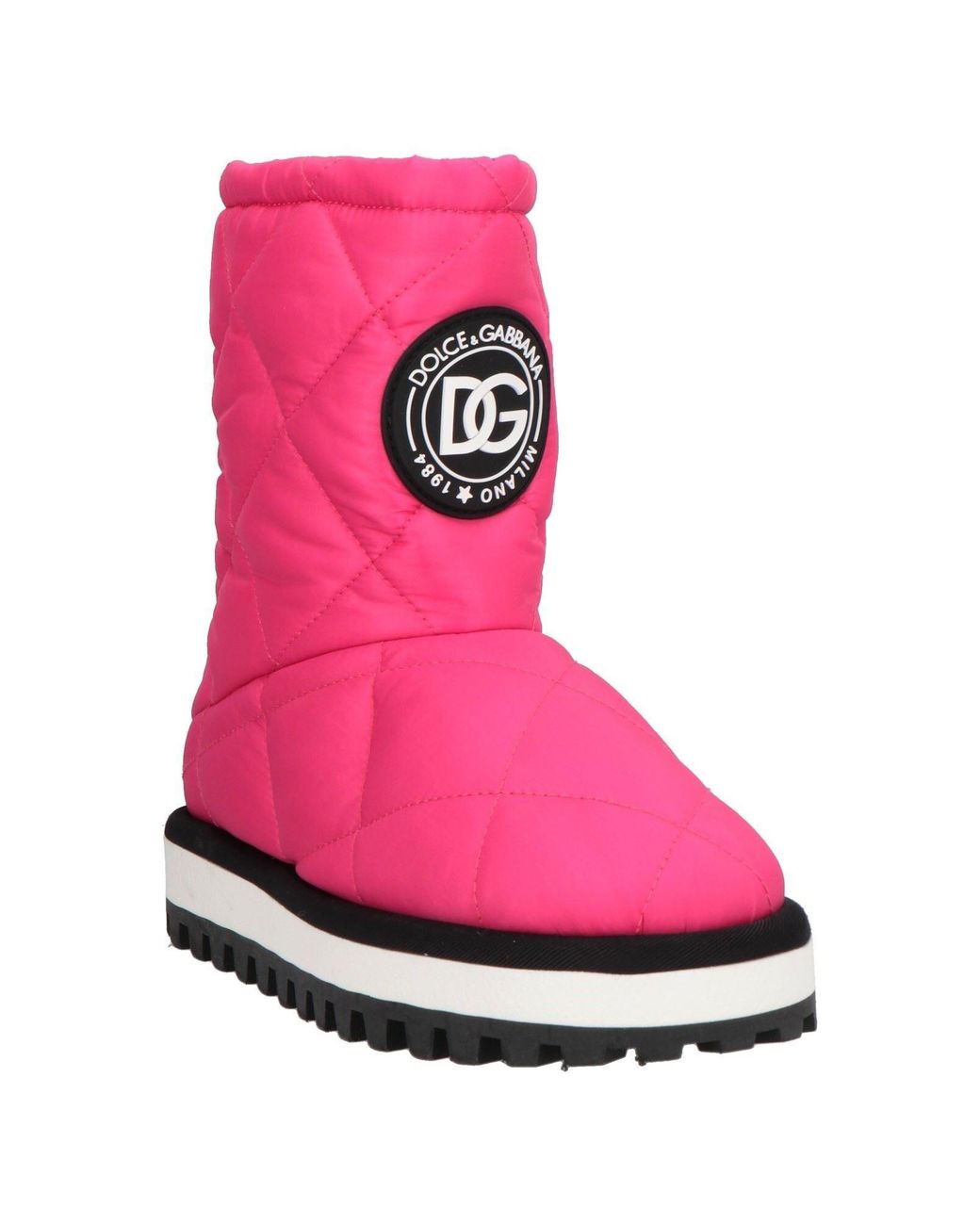 Dolce & Gabbana Pink Thick-Soled Round-Toe Ankle Boots