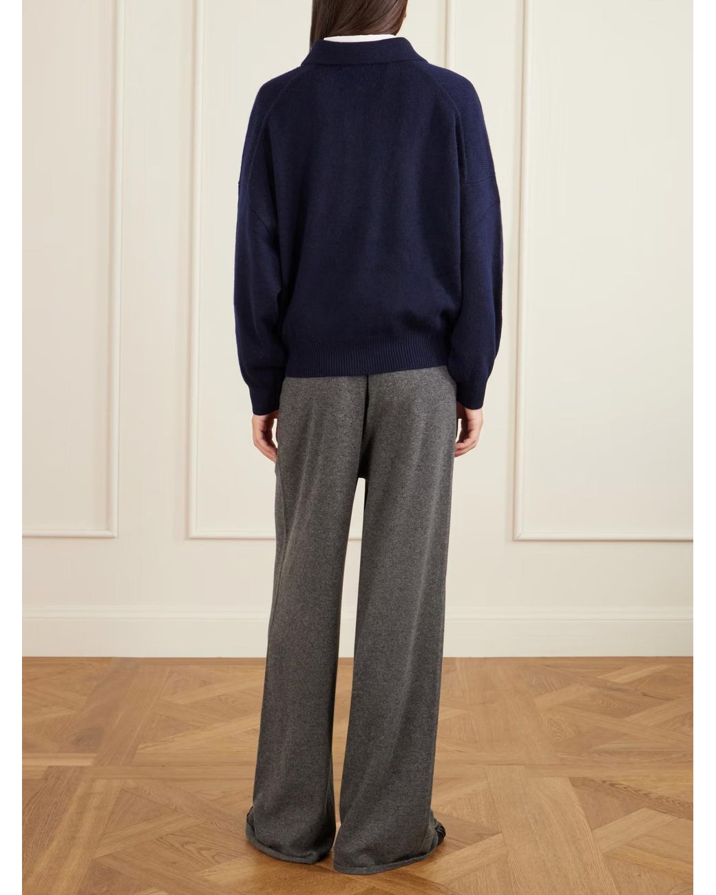 Lisa Yang Blue Etta Cashmere Polo Shirt