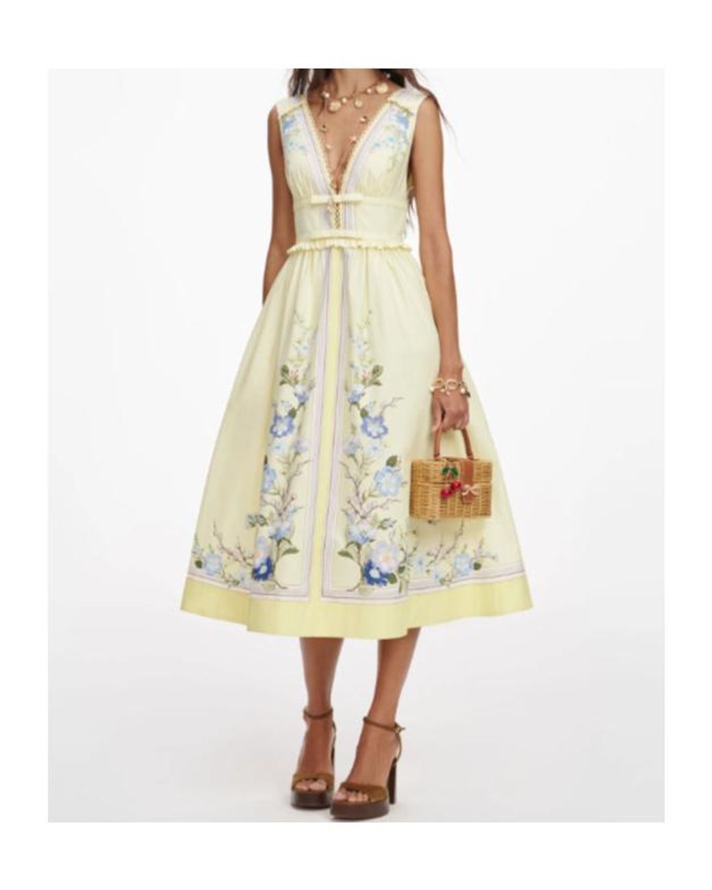 Self-Portrait Multicolor Floral Print Midi Dress