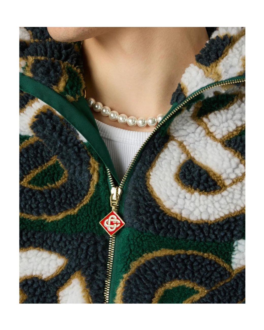 Casablanca Green Check Monogram Fleece Jacket