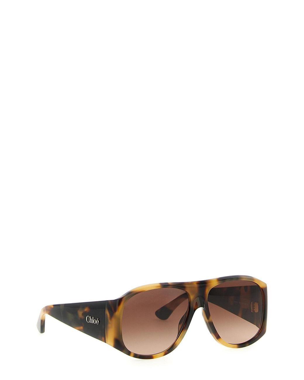Chloé Brown Chloé Eyewear Pilot Frame Sunglasses