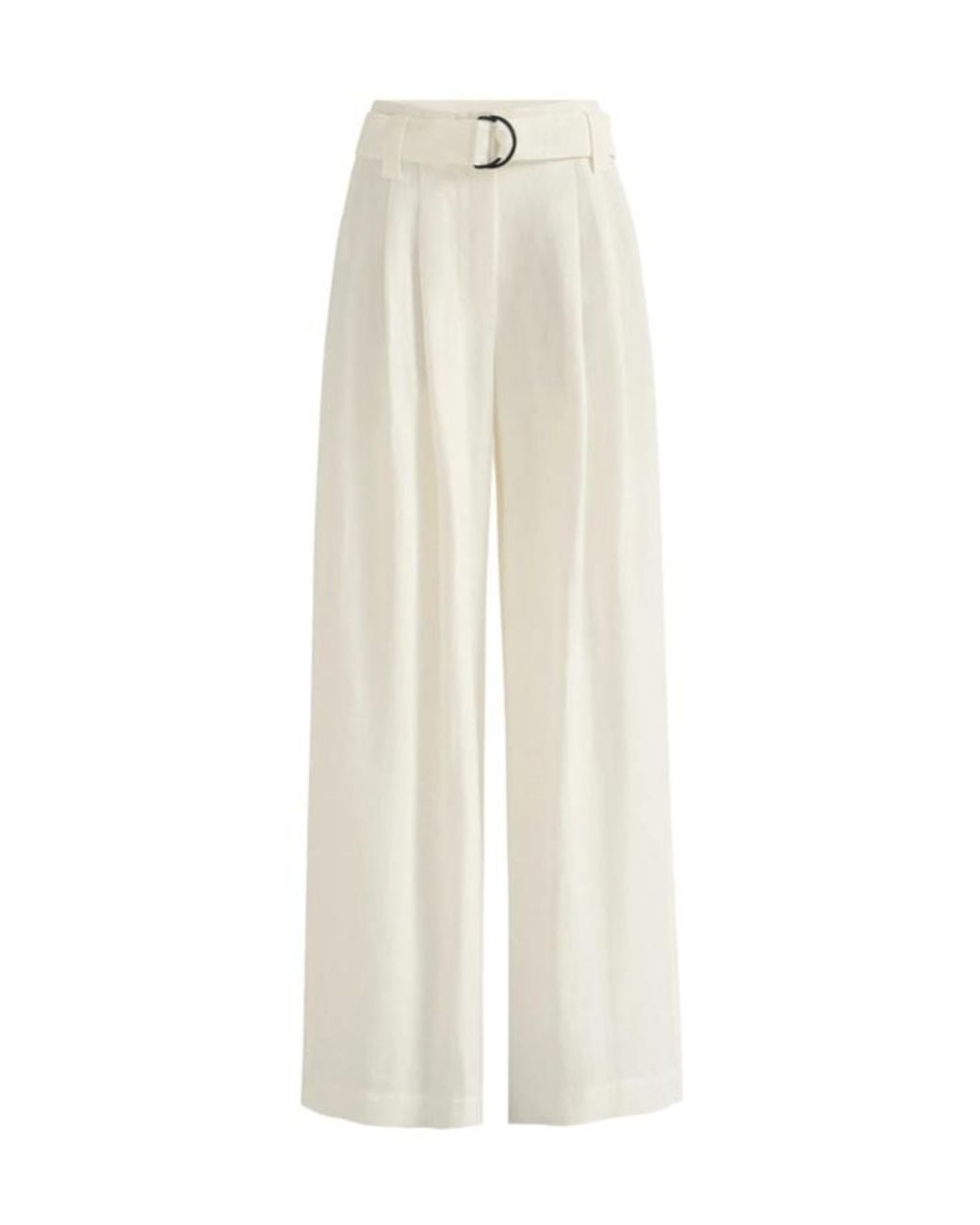 Brunello Cucinelli White Pleated Casual Trousers