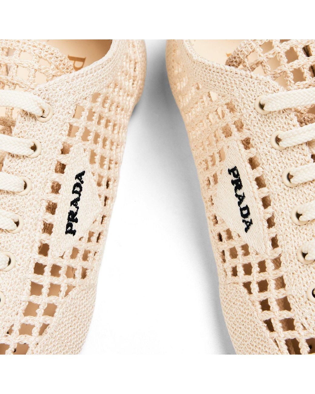 Prada Natural Low-Top Sports Shoes