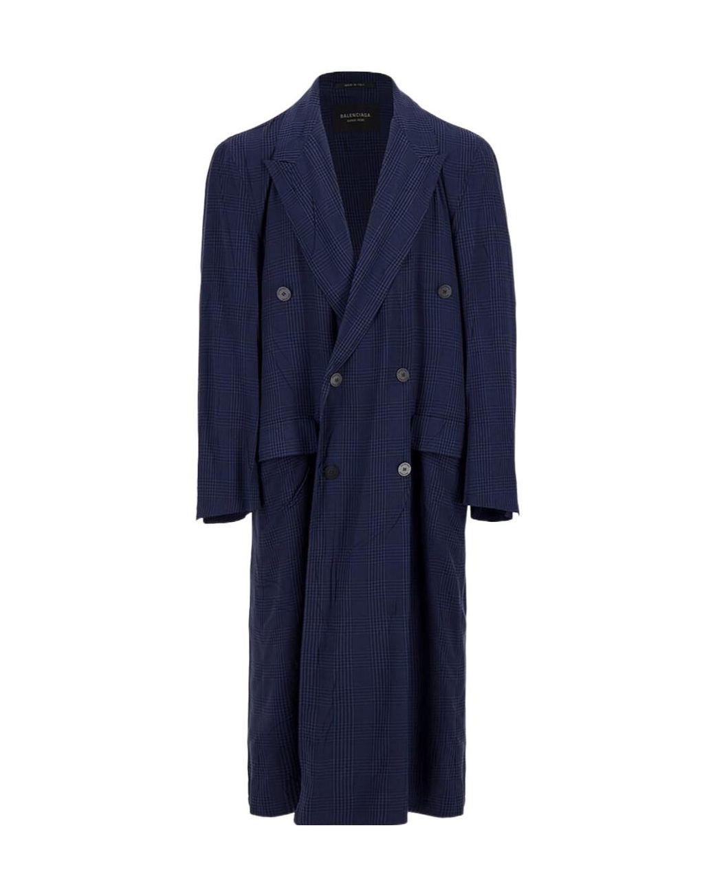 コート BALENCIAGA Midnight Blue Cotton Overcoat Balenciaga Midnight Blue Cotton Overcoat – LOZURI®