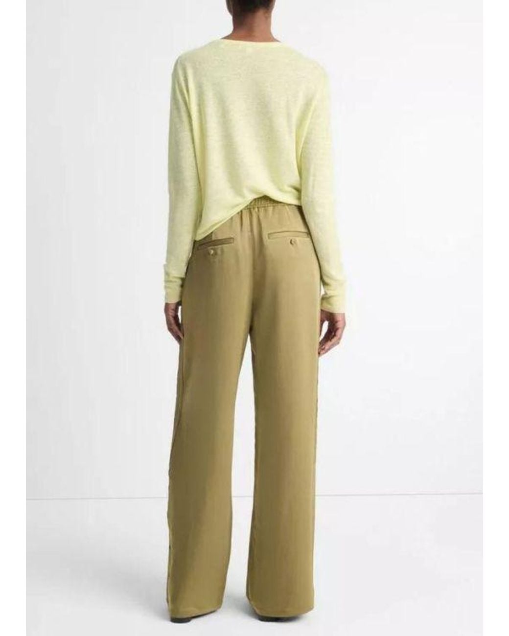 Vince Multicolor Satin-Finish Straight Trousers