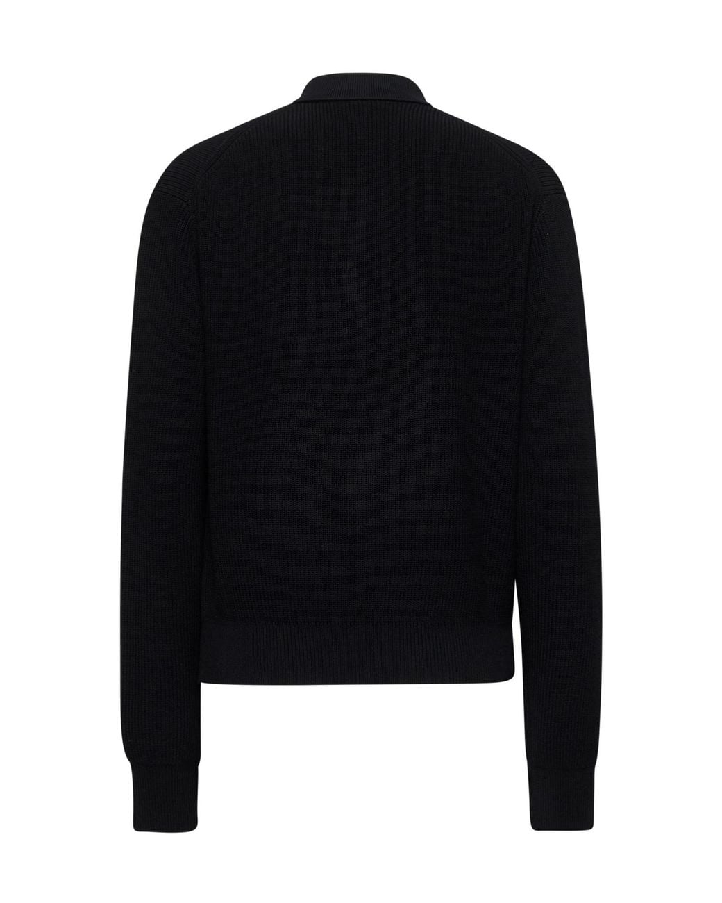 Studio Nicholson Black Chesapeake Long Sleeved Polo Top