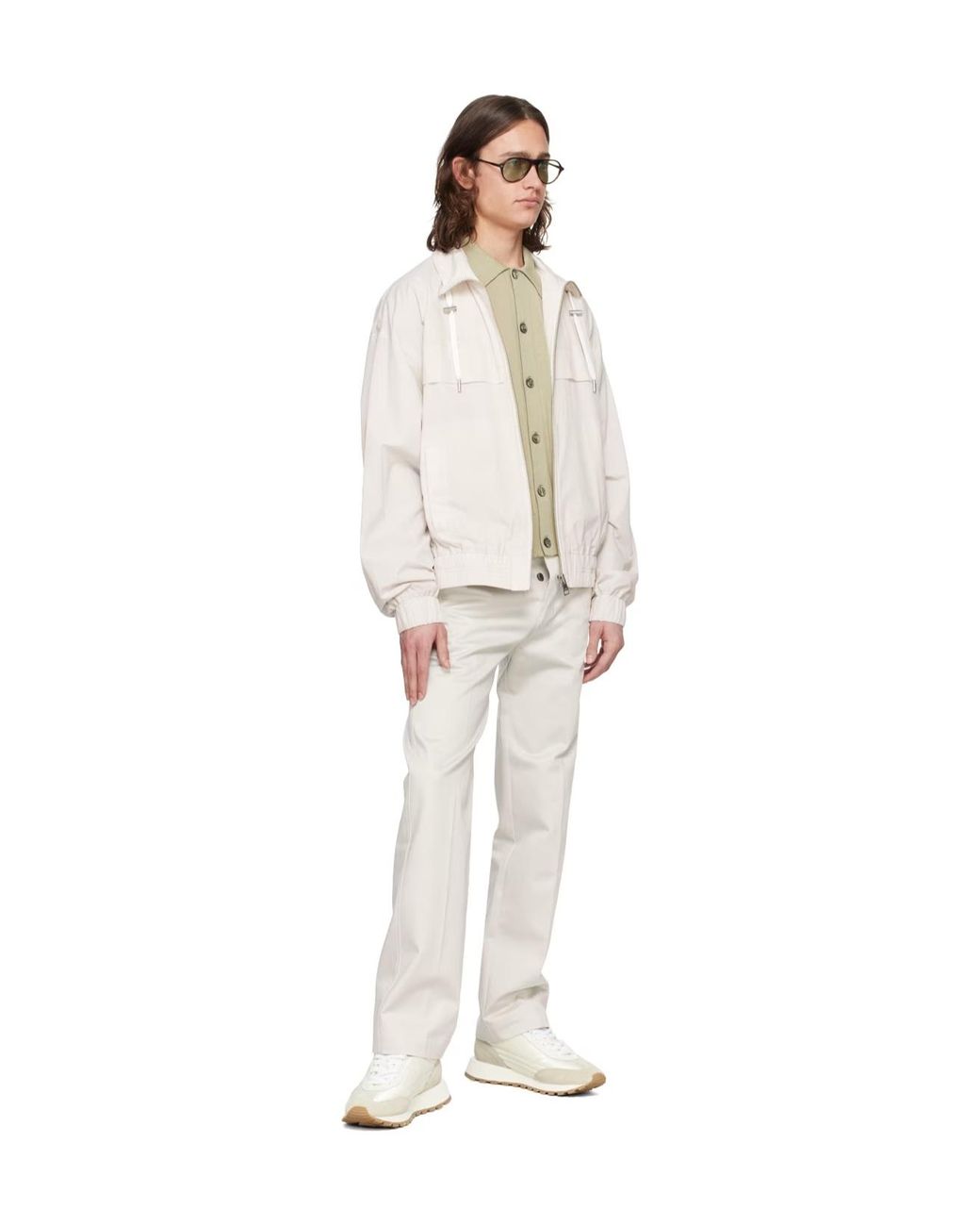 AMI White Straight-Leg Cotton Trousers for men