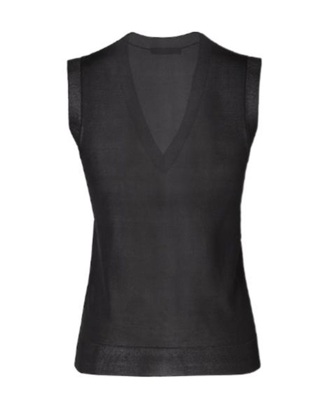 Fendi Black V-Neck Sleeveless Jumper