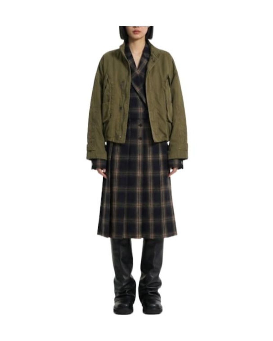 The Attico Green Canvas Bomber