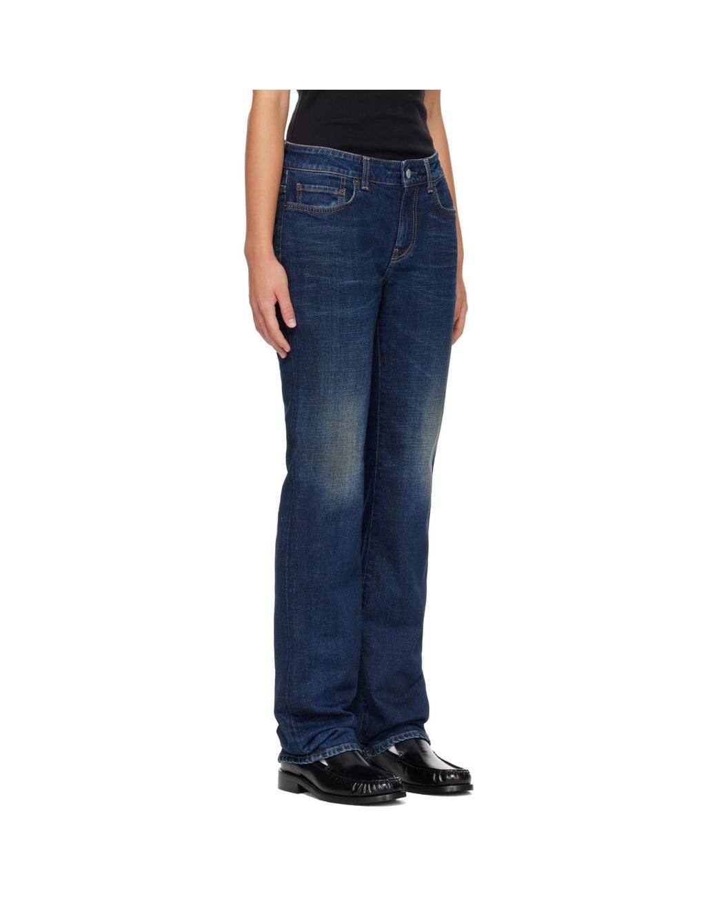 Acne Blue Belt Loop Jeans