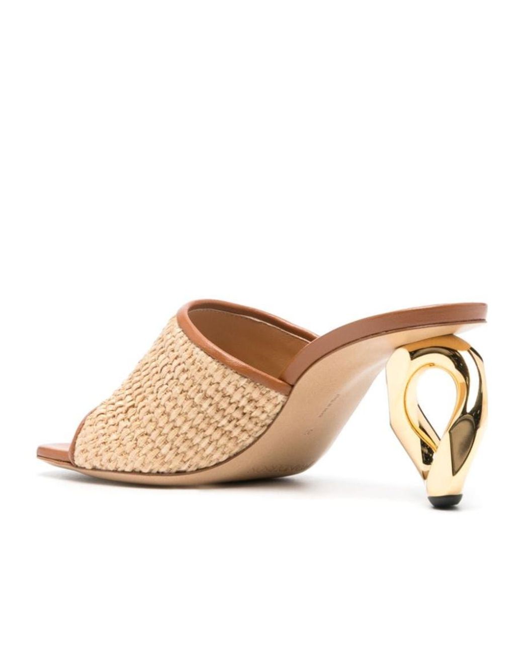 J.W. Anderson Natural 80Mm Chain-Heel Raffia Mules