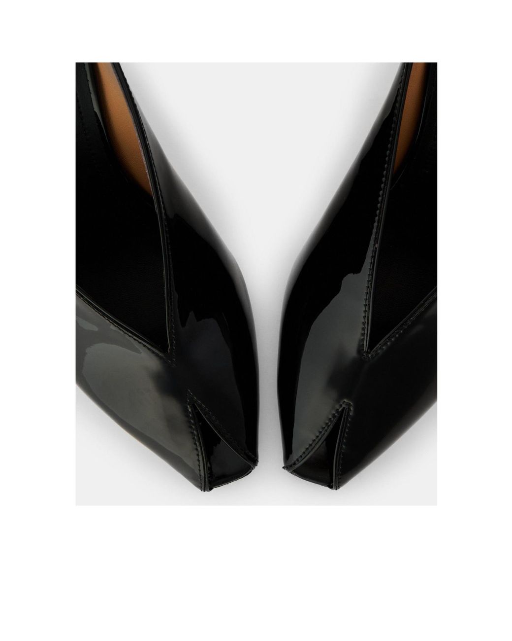 Ferragamo Black Glossy Patent Pointed Mule Slides