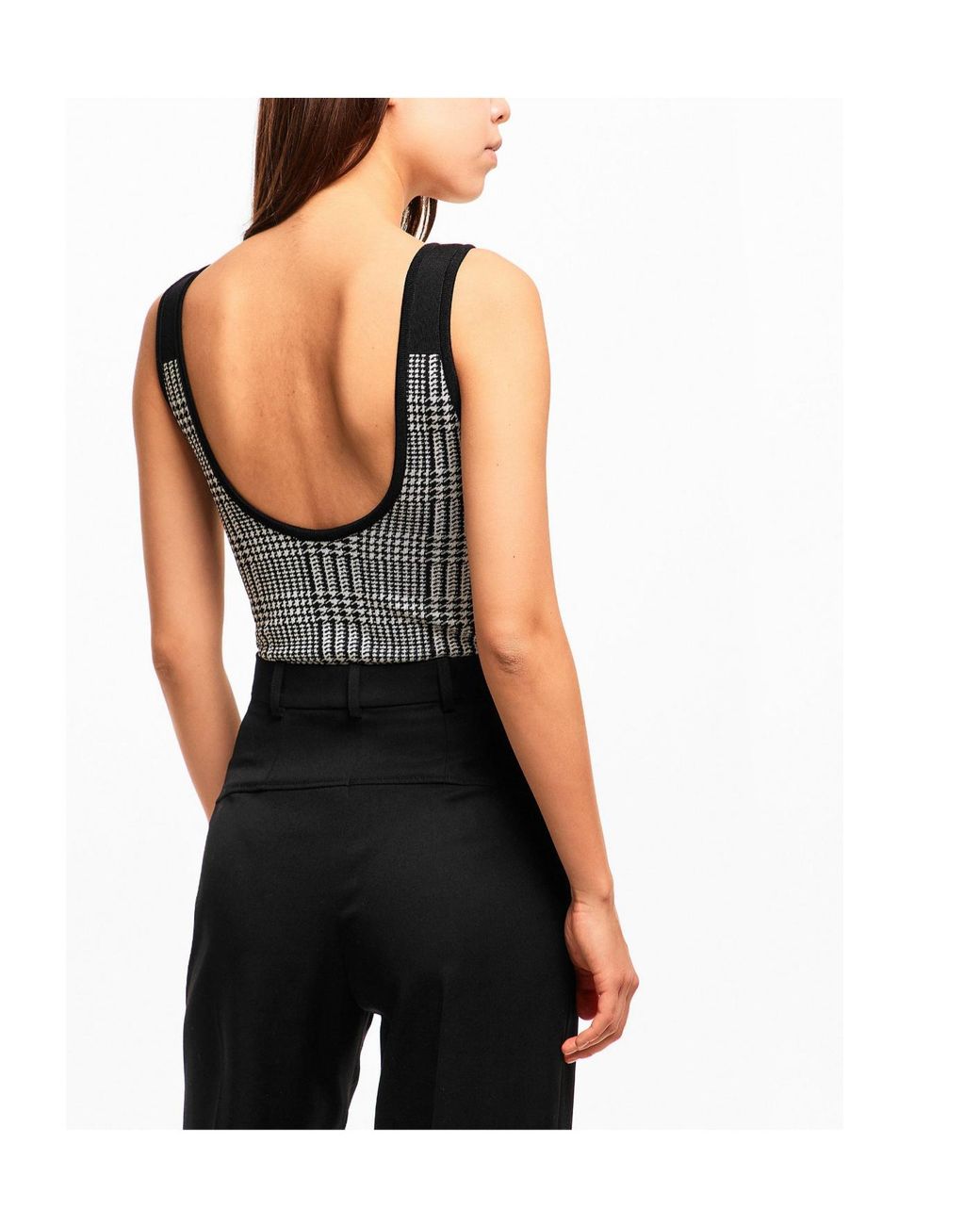 Balmain Black Sleeveless Houndstooth Jumpsuit