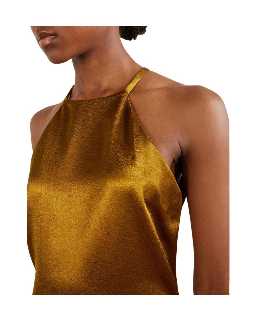 Giuliva Heritage Yellow Satin Maxi Dress