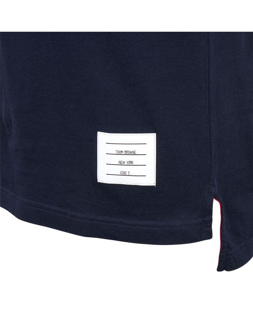 Thom Browne Blue Jersey 4-Bar Short Sleeve T-Shirt for men