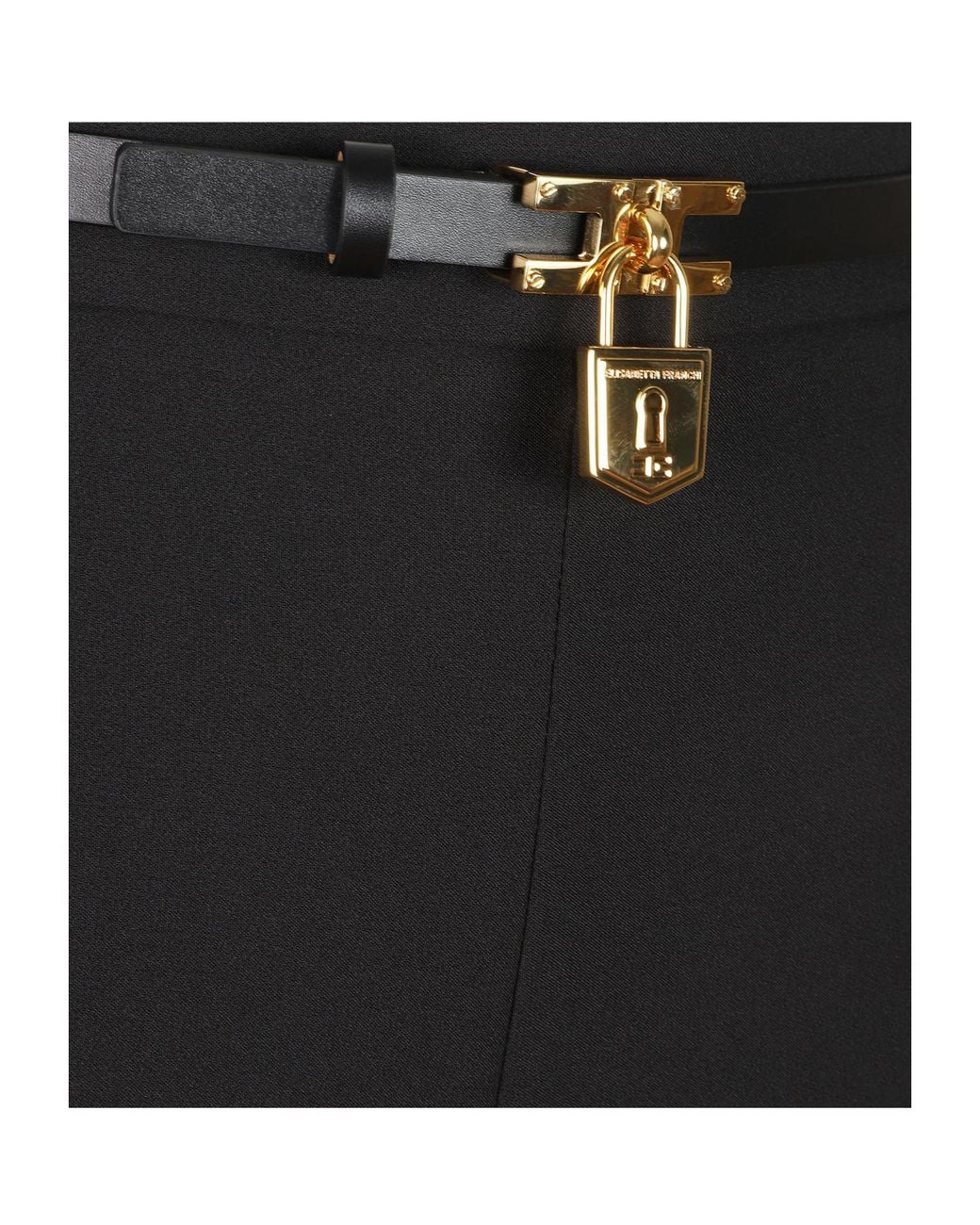 Elisabetta Franchi Black Belted Crêpe Shorts