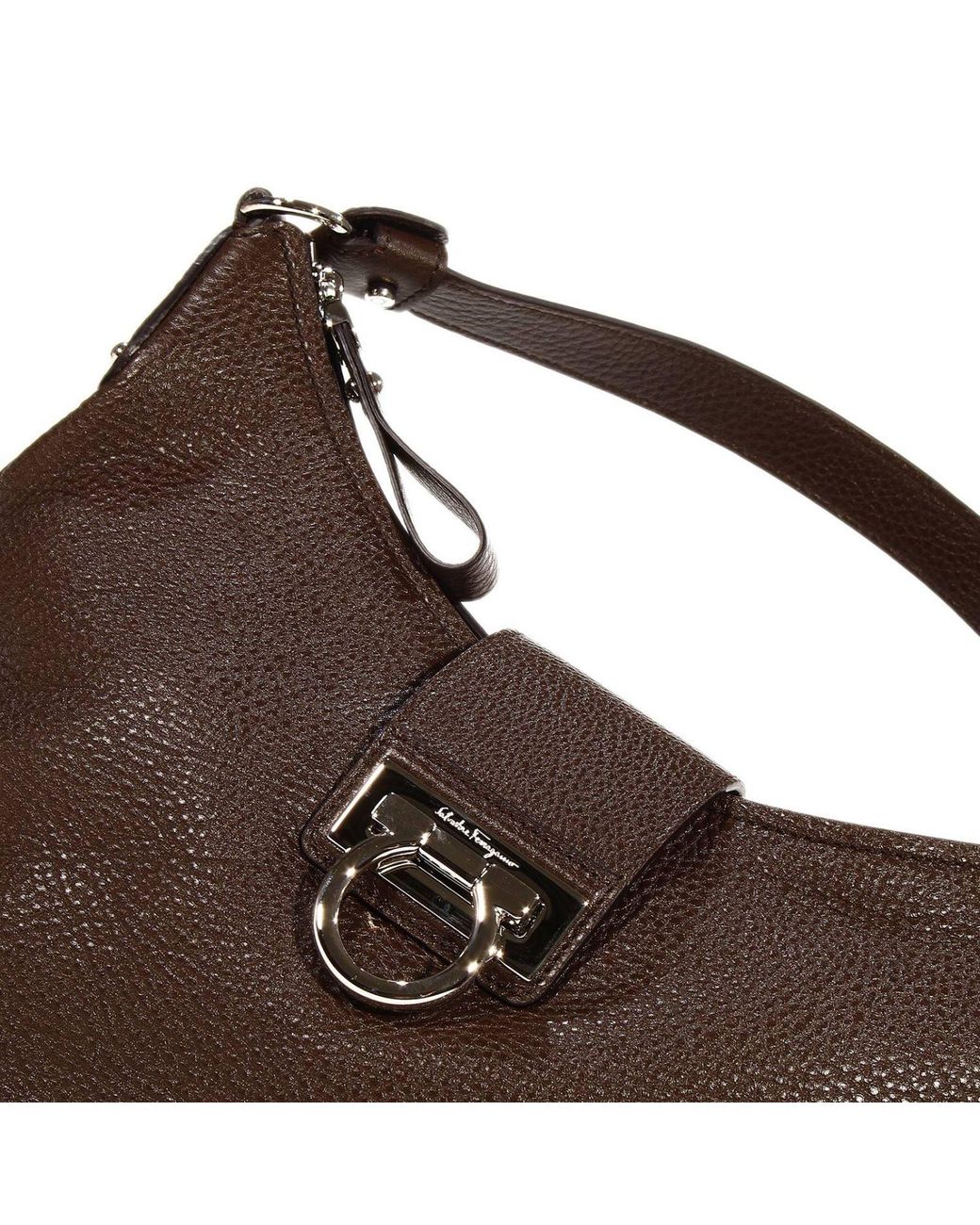Ferragamo Brown Logo Detail Handbag