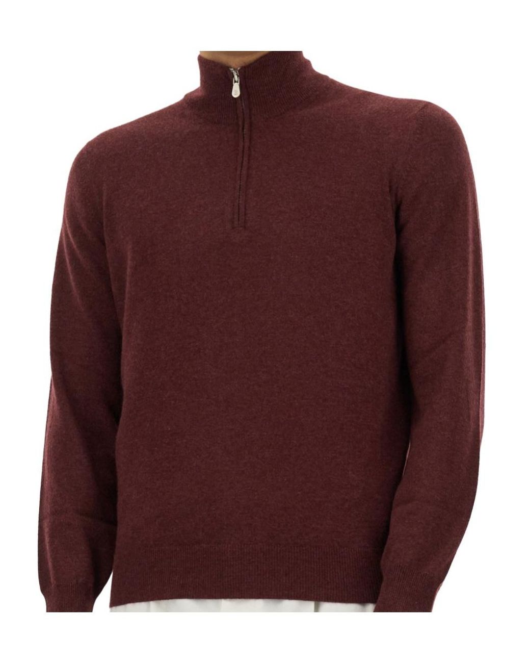 Brunello Cucinelli Brown Funnel-Neck Knitted Polo Shirt for men