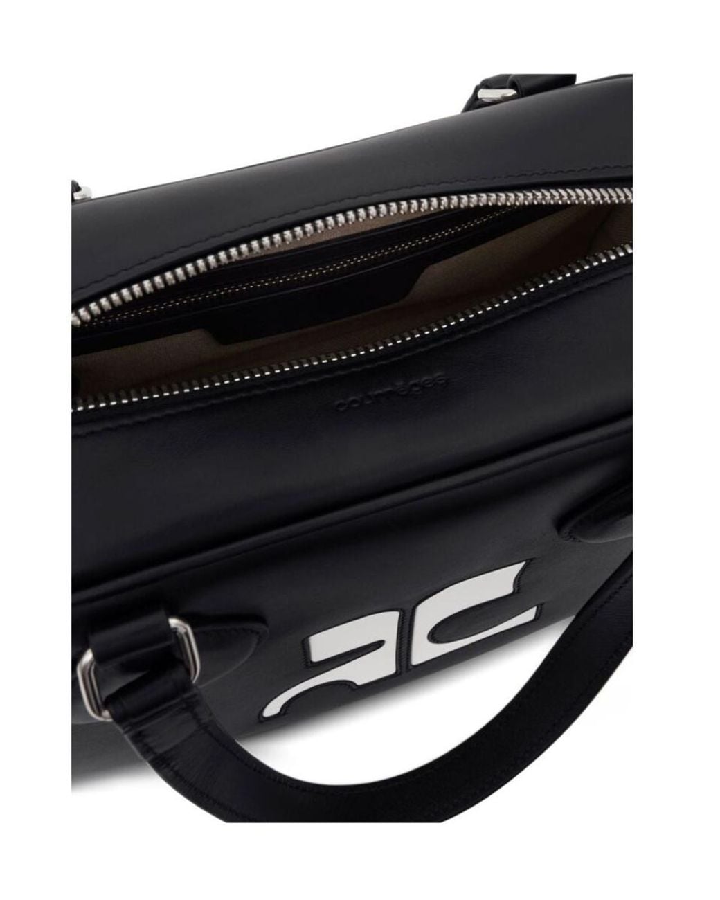 Courreges Black Logo Shoulder Bag